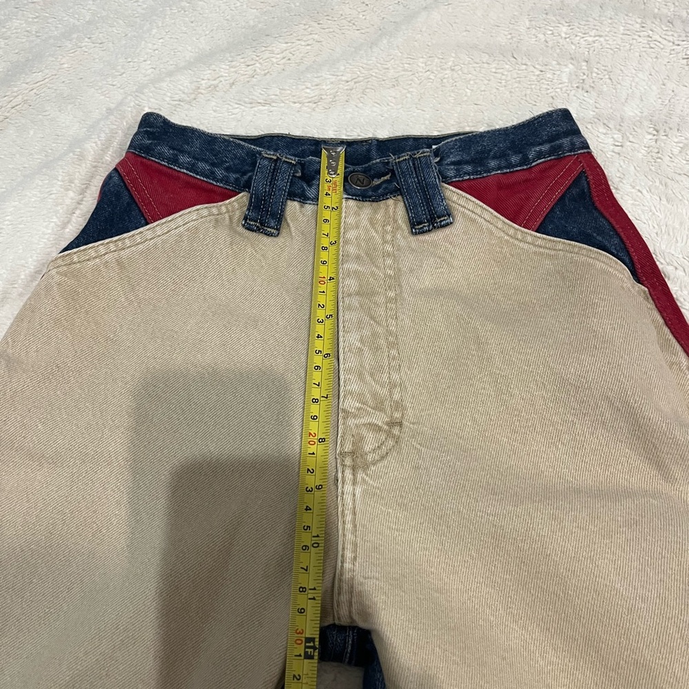 Insane unique vintage thoroughbred colour block western jean - Picture 8 of 9
